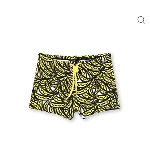 Yellow and Black Patterned Swim Shorts. Bananas. By Stella McCartney